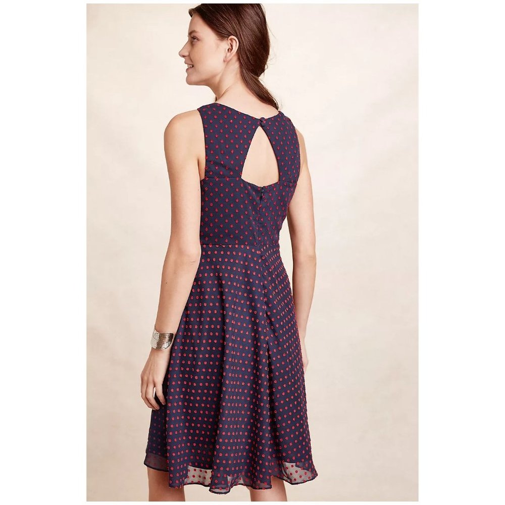 Anthropologie EVA FRANCO Ruffled Clipdot Dress sz 4 Women's - Picture 2 of 11